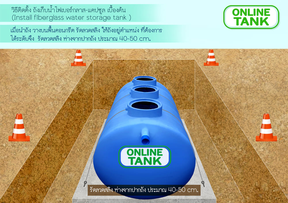 วิธีติดตั้งถังน้ำใต้ดิน 3000 ลิตร ไฟเบอร์กลาส